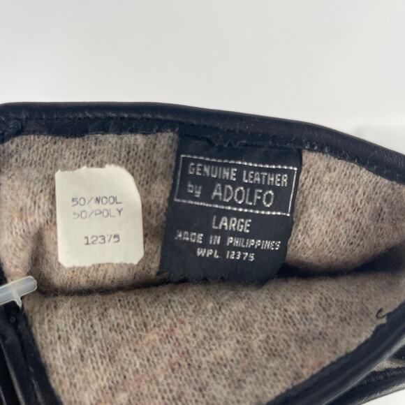 Genuine Leather Adolfo Size Large Driving Gloves 50% Wool/50% Polyester Lining - Picture 4 of 5